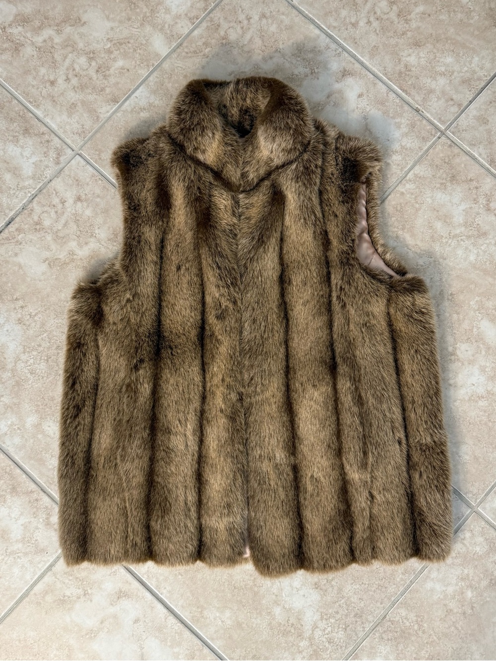Donna Salyers Brown Faux Fur Vest